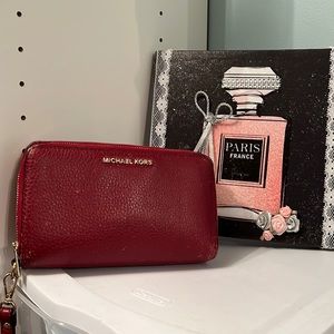 Michael Kors wristlet wallet double zippered wallet. Gently loved!